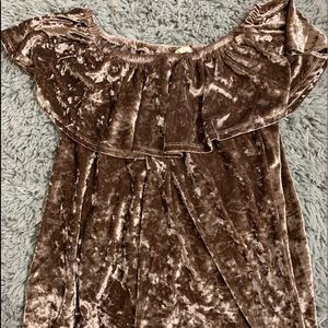 NWT Boutique Velvet Off The Shoulder Top
